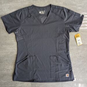 Carhartt C12106 Women's Force Modern Fit V-Neck Top Grey Size Small NWT